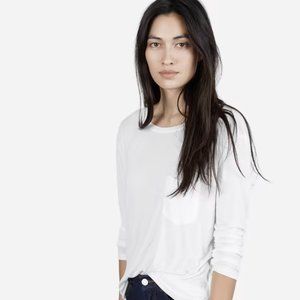 Everlane The Ryan Long Sleeve (Pocket) - White - XS